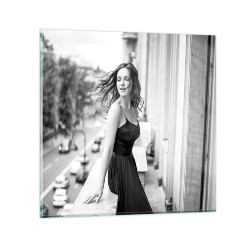 Obraz na szkle - Z pewnością paryżanka - 30x30 cm