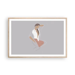 Plakat w ramie jasny dąb - Zarys wdzięku - 91x61 cm