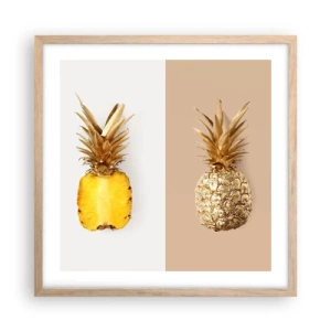 Plakat w ramie jasny dąb - Ananas dla nas - 50x50 cm