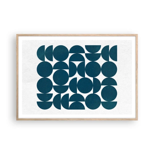 Plakat w ramie jasny dąb - Koła i półkola - 100x70 cm