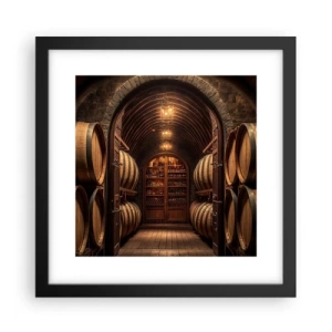 Plakat w czarnej ramie - Klimatyczna piwnica - 30x30 cm