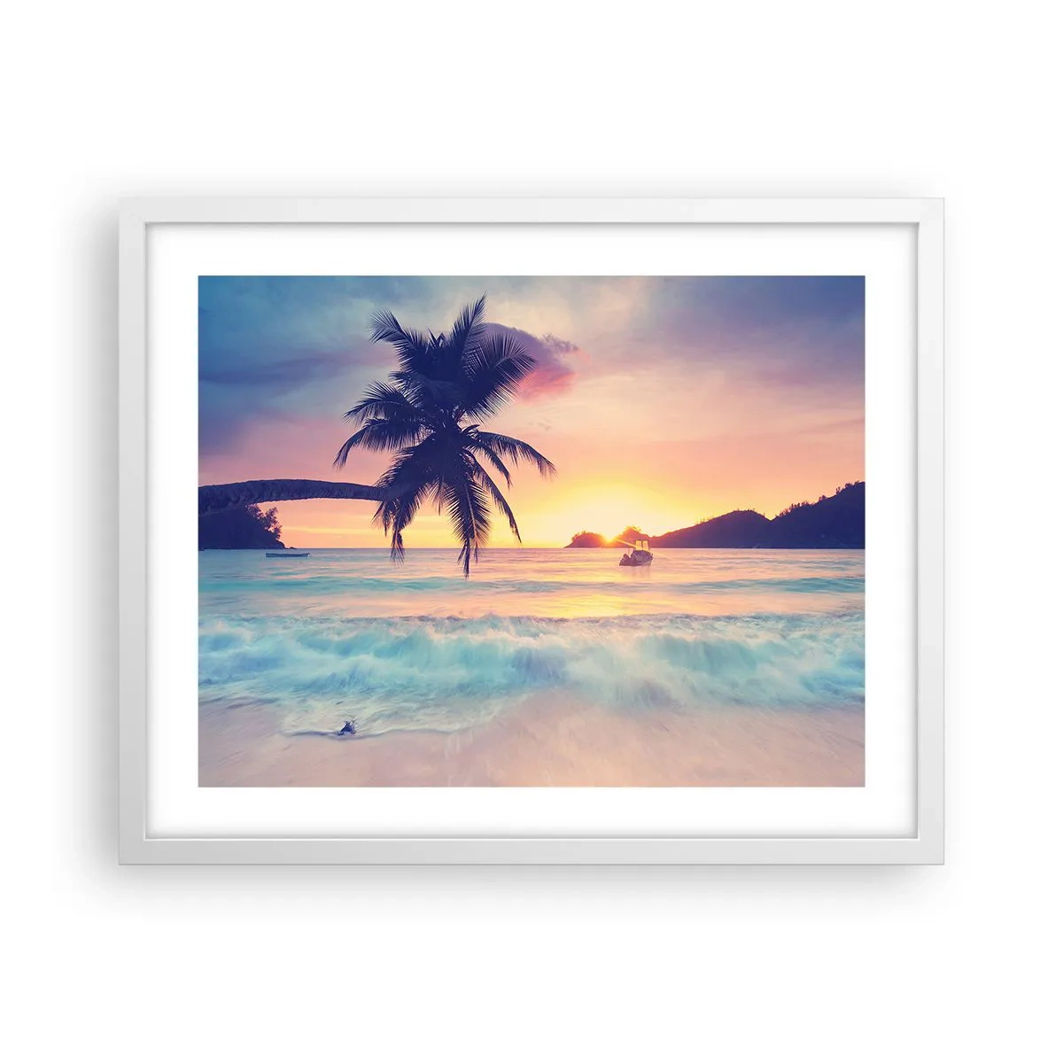 Plakat w białej ramie - Wieczór w zatoce - 50x40 cm