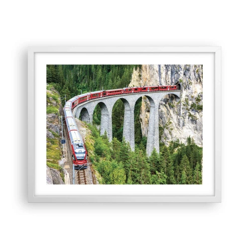 Plakat w białej ramie - Kolej na górskie widoki - 50x40 cm