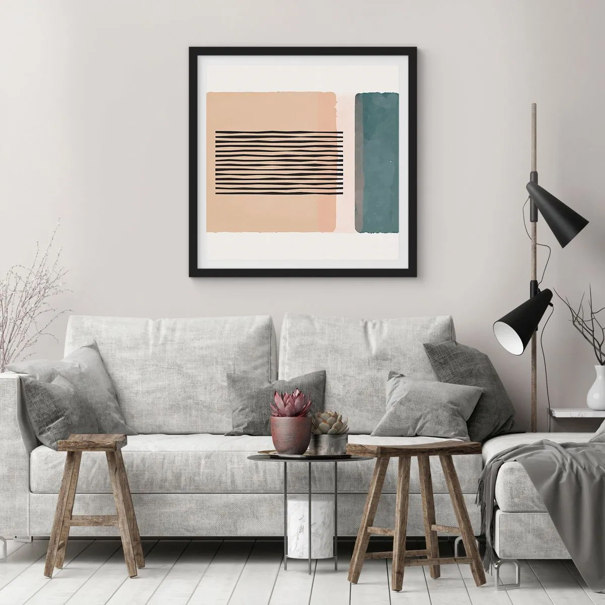 Plakat w czarnej ramie - Wszystko w porządku - 40x40 cm