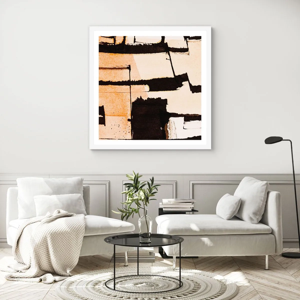 Plakat w białej ramie - Jednak porządek - 50x50 cm