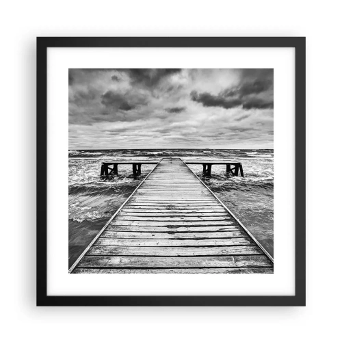 Plakat w czarnej ramie - Czekam na wiatr, co rozgoni… - 40x40 cm