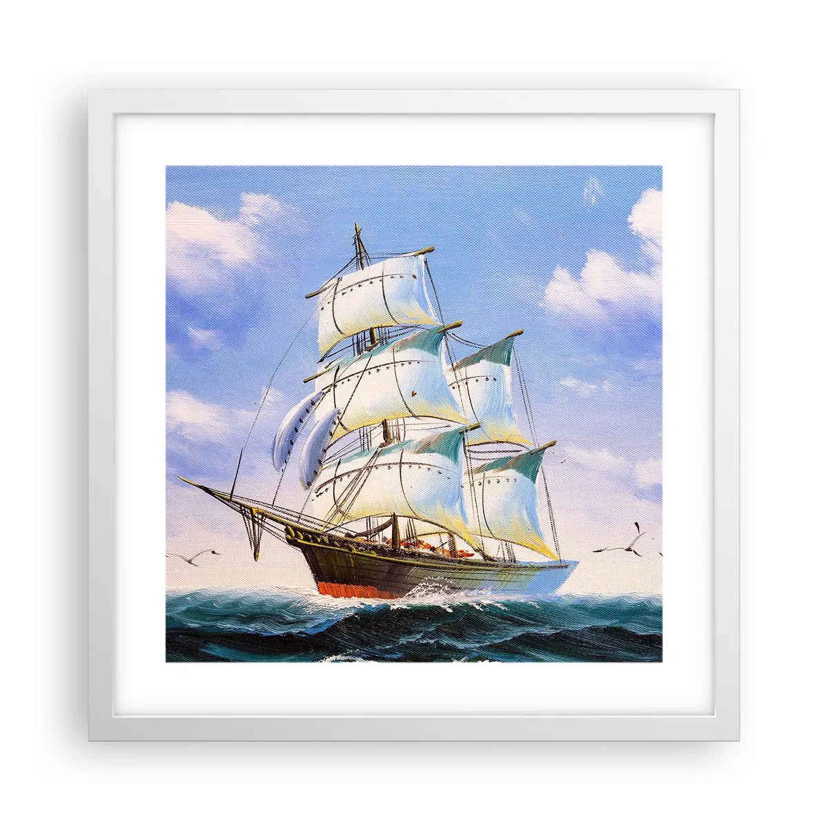 Plakat w białej ramie - Dumnie z wiatrem - 40x40 cm