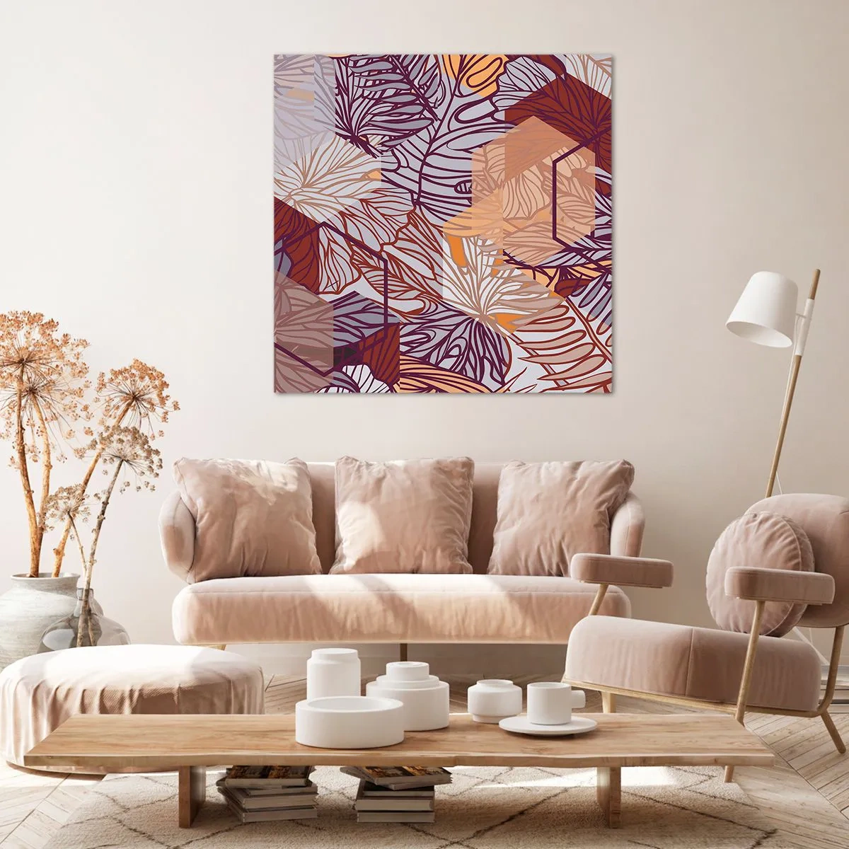 Obraz na płótnie - Związek niemozliwy geometrii i natury - 70x70 cm