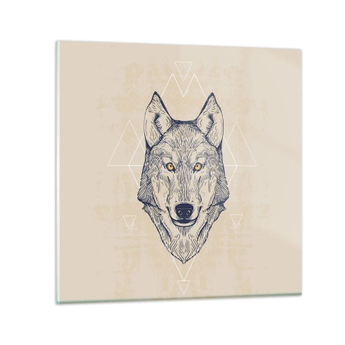 Obraz na szkle - Alfa o przenikliwym spojrzeniu - 30x30 cm