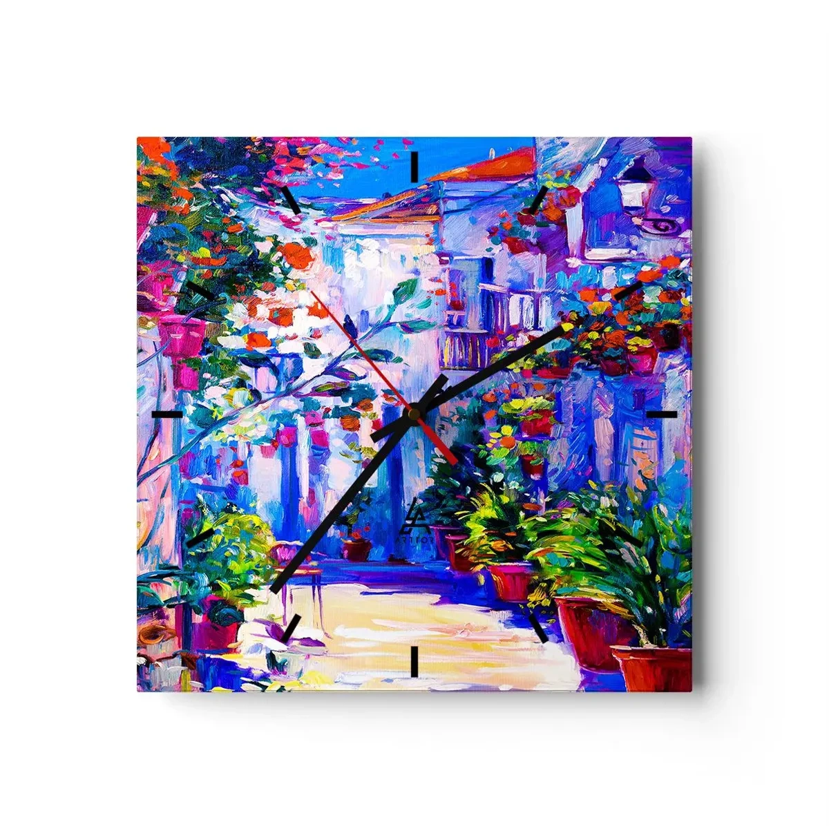 Zegar ścienny - Impresja - włoska uliczka - 40x40 cm