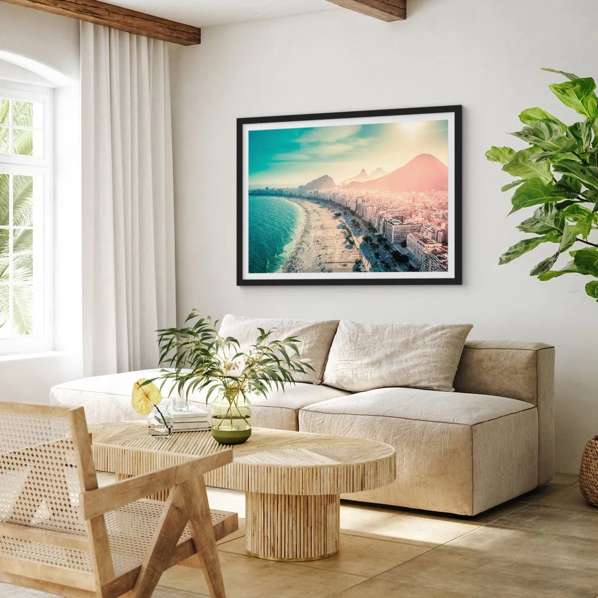 Plakat w czarnej ramie - Wieczne wakacje w Rio - 91x61 cm