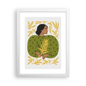 Plakat w białej ramie - Hawajska dziewczyna - 30x40 cm
