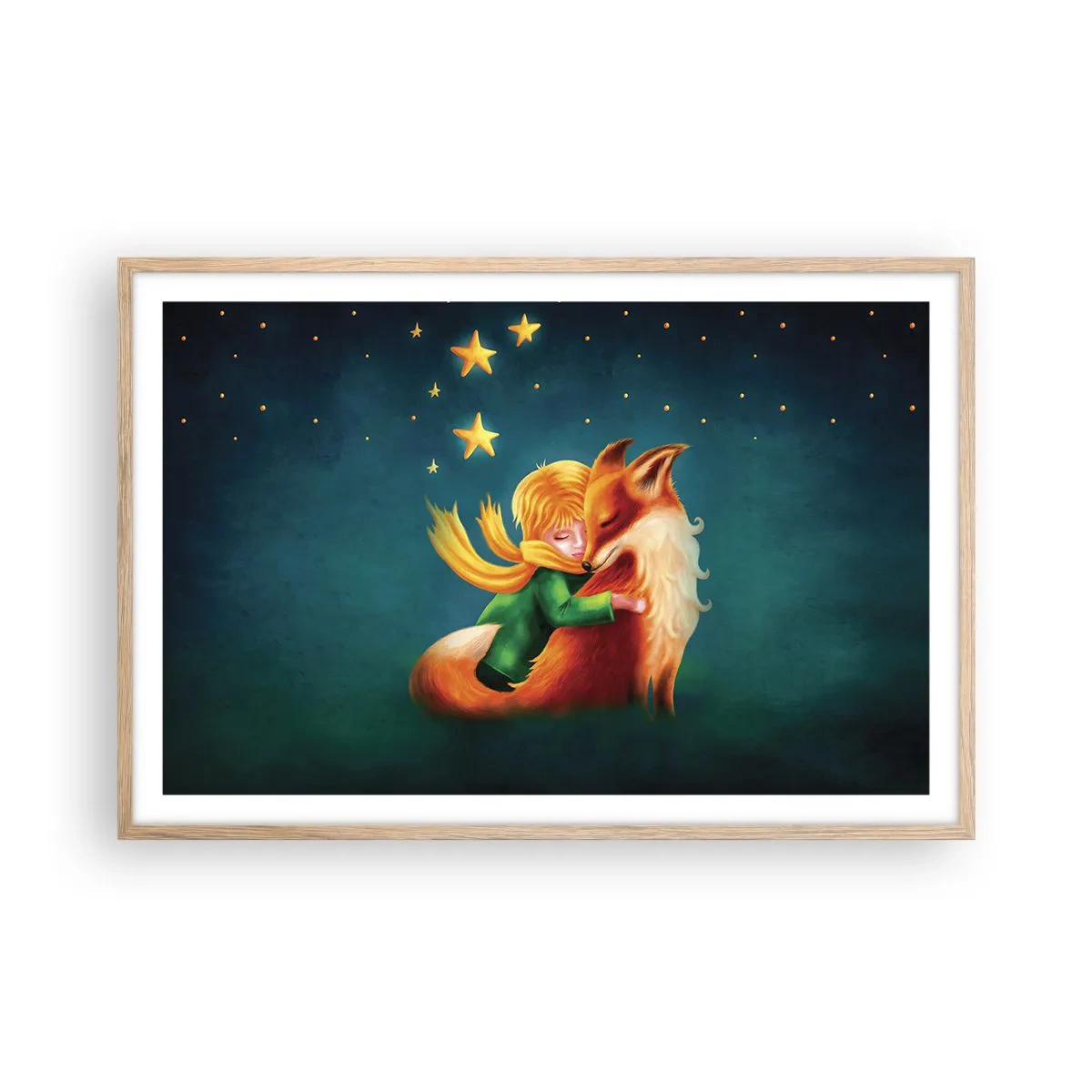 Plakat w ramie jasny dąb - Mały Książę - 91x61 cm