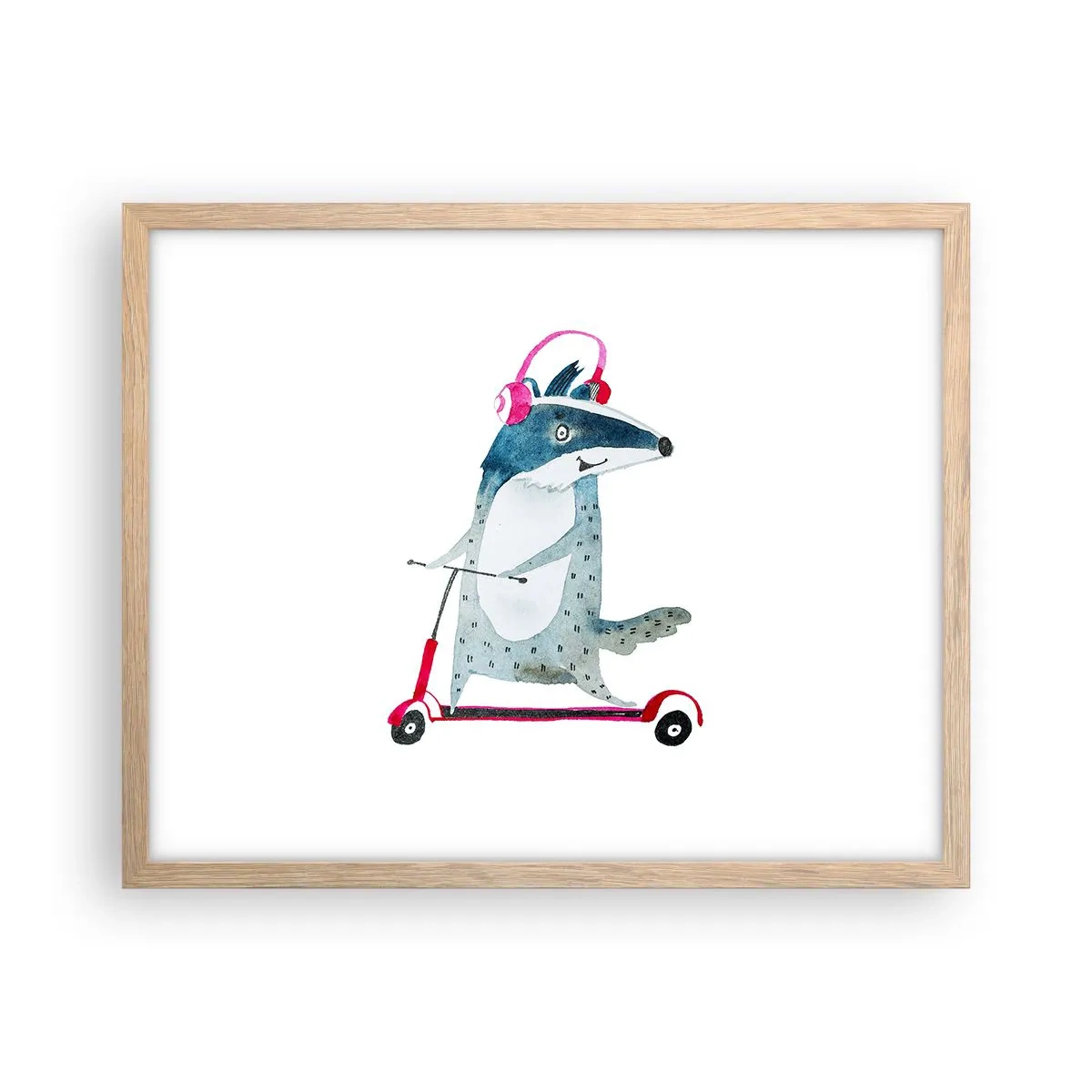 Plakat w ramie jasny dąb - Borsucze radości - 50x40 cm