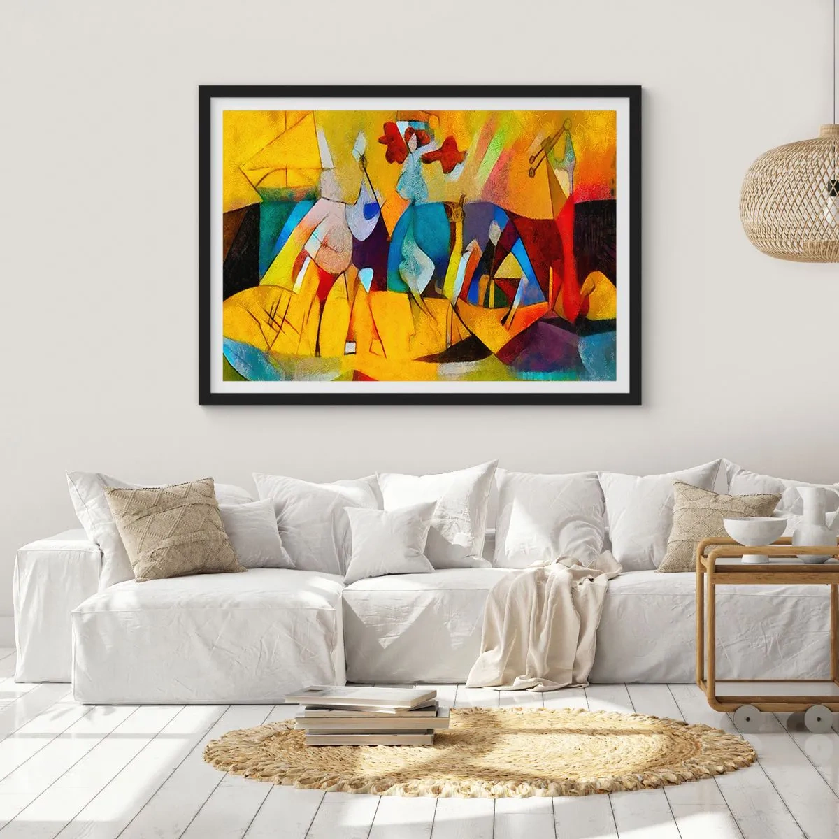 Plakat w czarnej ramie - Słońce - życie - radość - 50x40 cm