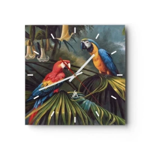 Zegar ścienny - Romantyzm w tropikach - 40x40 cm