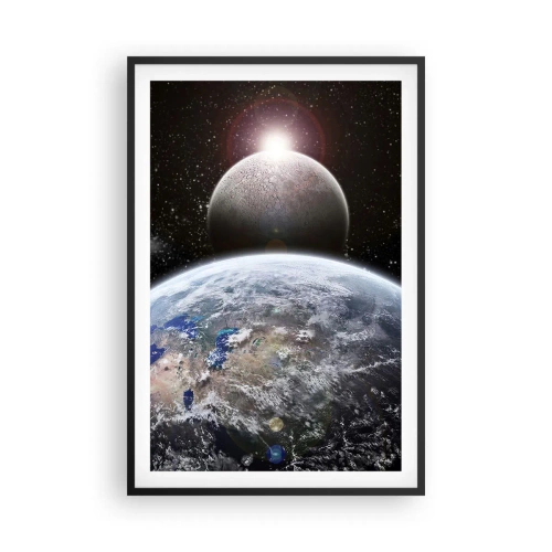 Plakat w czarnej ramie - Pejzaż kosmiczny - wschód słońca - 61x91 cm
