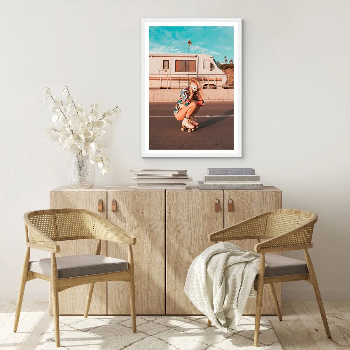 Plakat w białej ramie - Uśmiech, proszę! - 70x100 cm