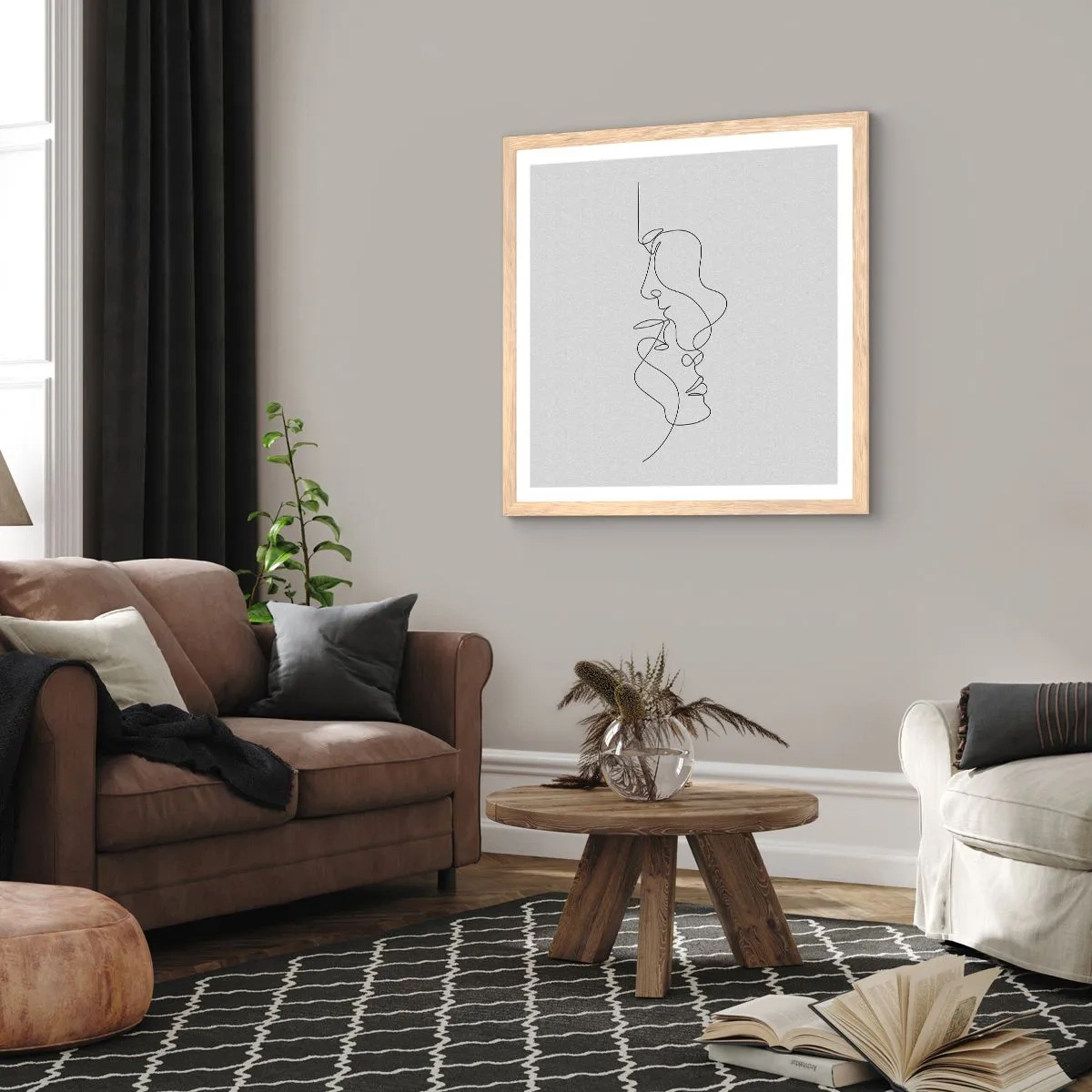 Plakat w ramie jasny dąb - Żar rzewnych żądz - 40x40 cm