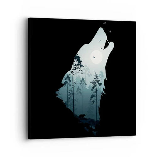 Obraz na płótnie - Głos leśnej nocy - 40x40 cm