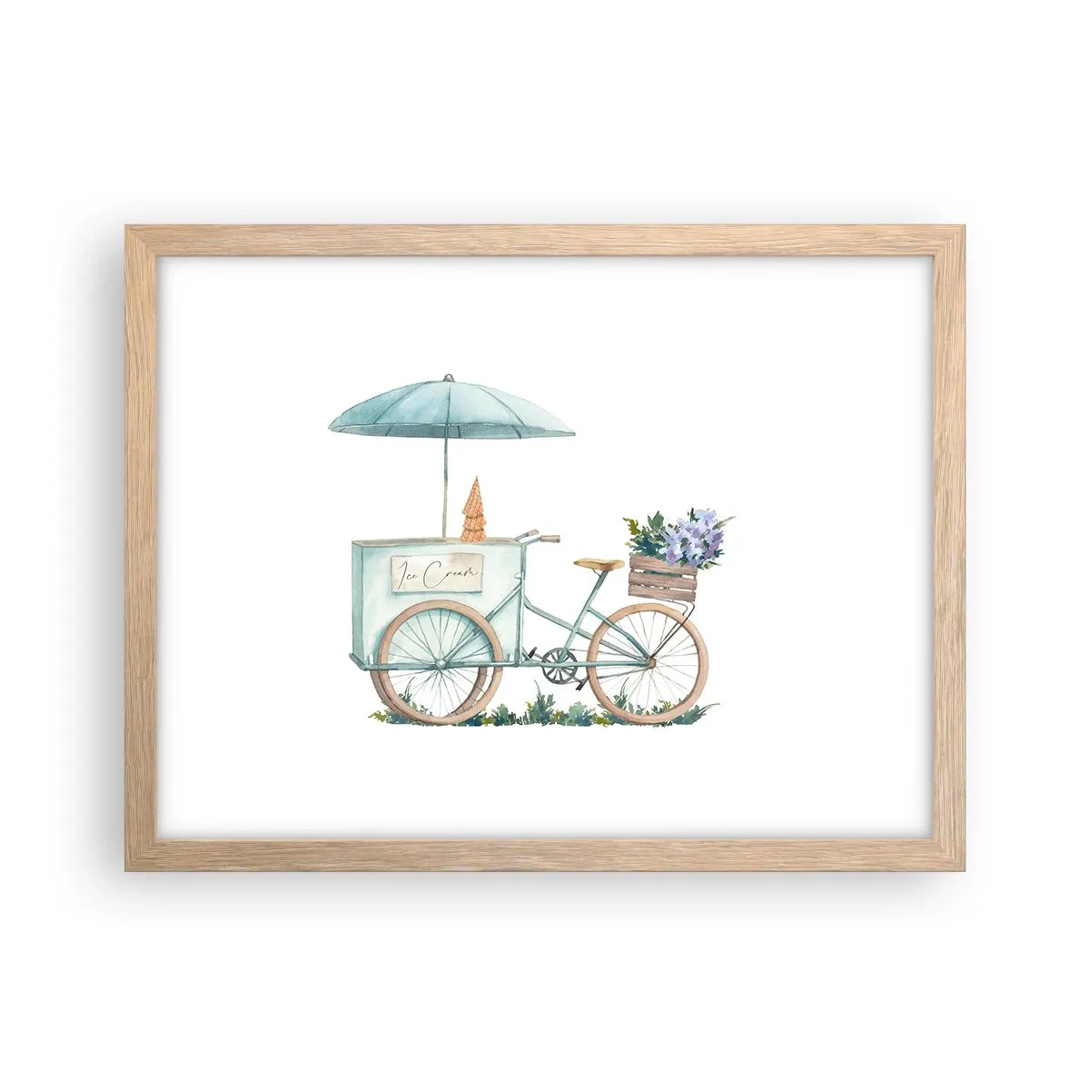 Plakat w ramie jasny dąb - Słodkie wspomnienie lata - 40x30 cm
