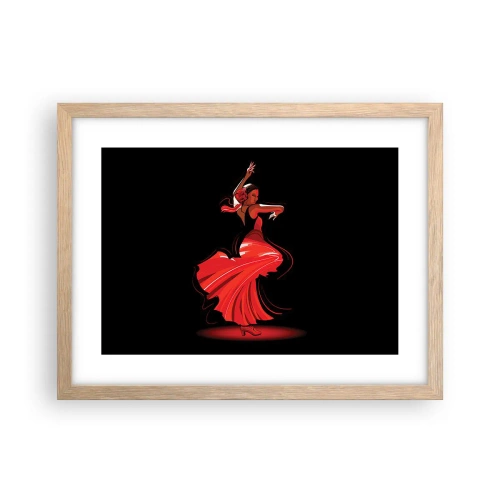 Plakat w ramie jasny dąb - Ognisty duch flamenco - 40x30 cm