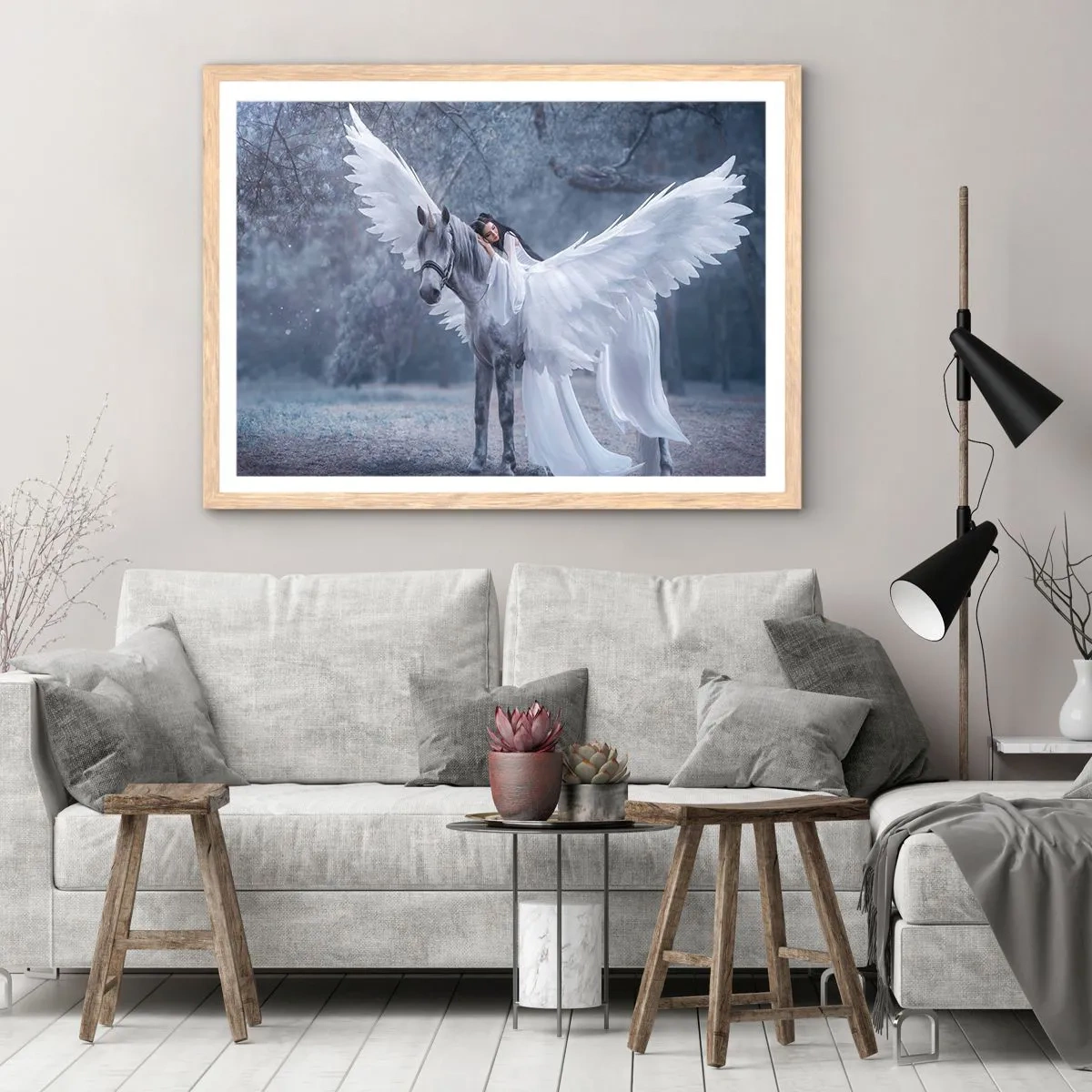Plakat w ramie jasny dąb - Natchniona chwila - 100x70 cm
