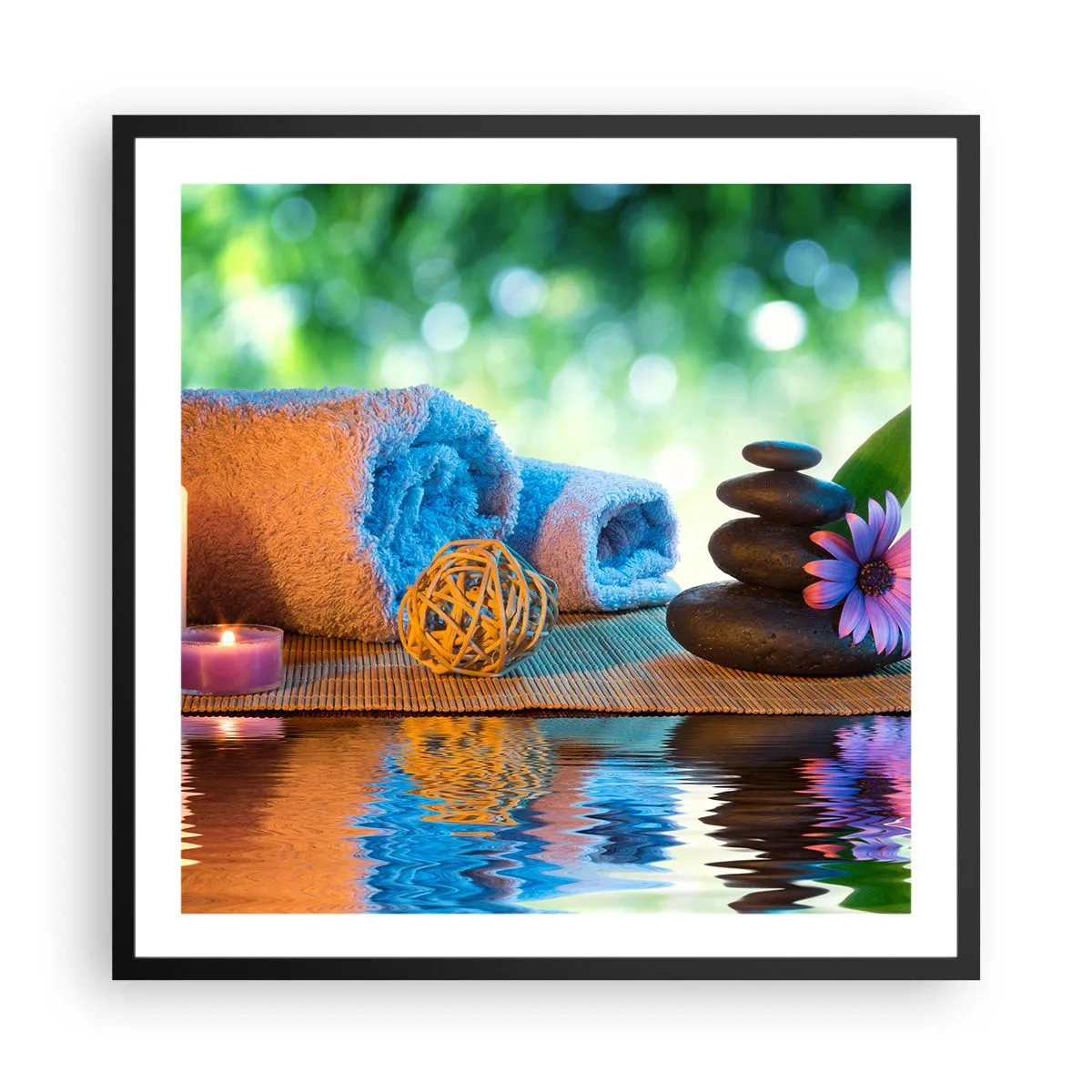 Plakat w czarnej ramie - Czas dla ciała - 60x60 cm