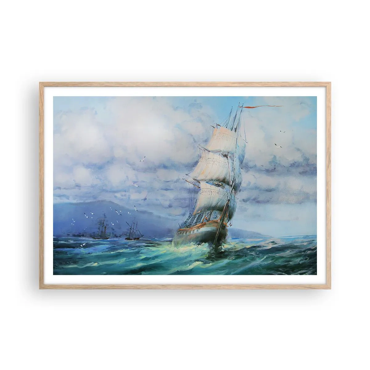 Plakat w ramie jasny dąb - Pomyślnych wiatrów - 100x70 cm