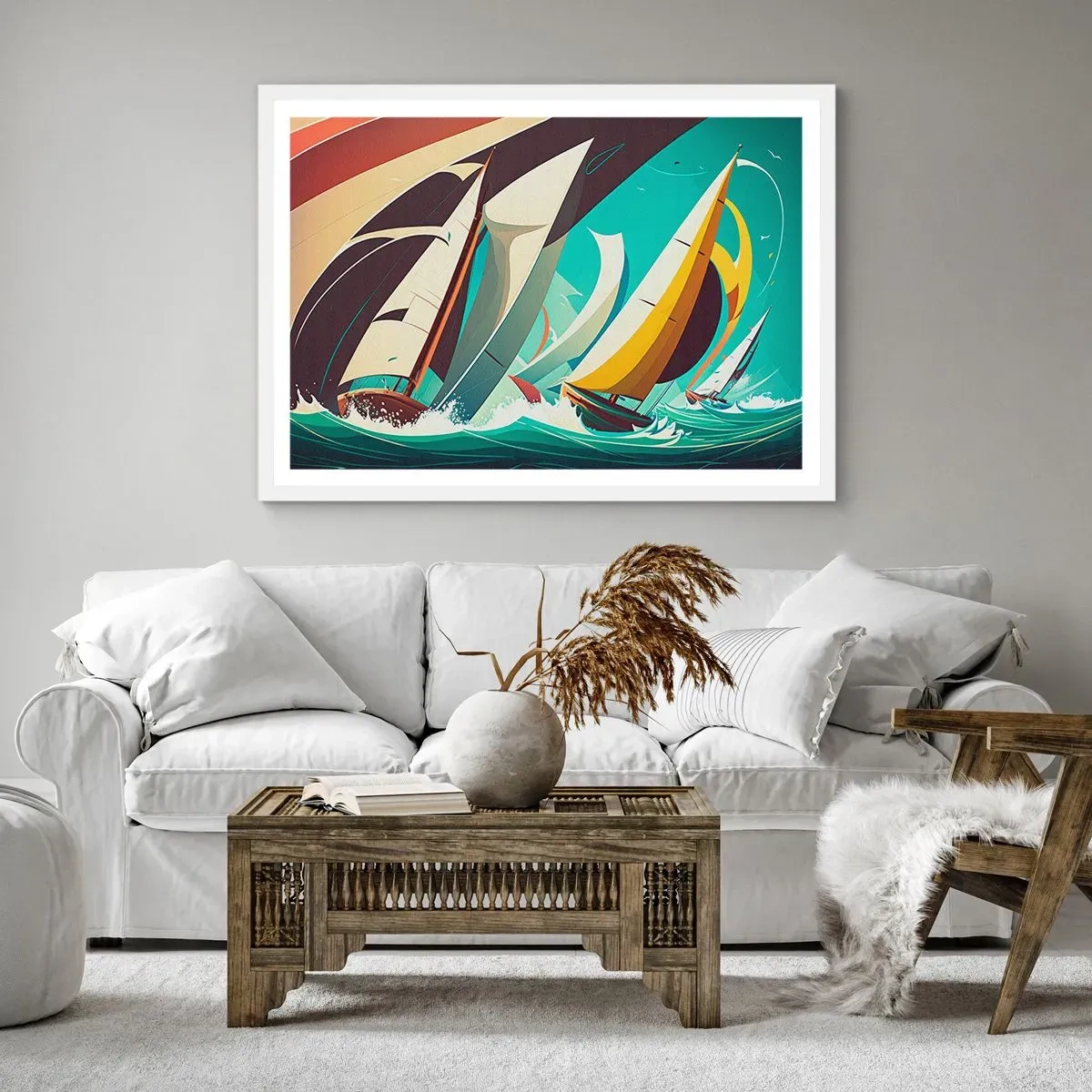 Plakat w białej ramie - Z żywiołami za pan brat - 50x40 cm