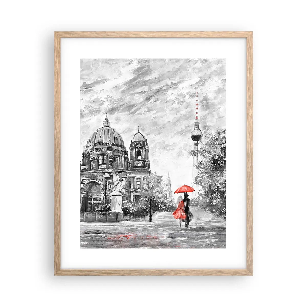 Plakat w ramie jasny dąb - Berlińskie spotkanie - 40x50 cm