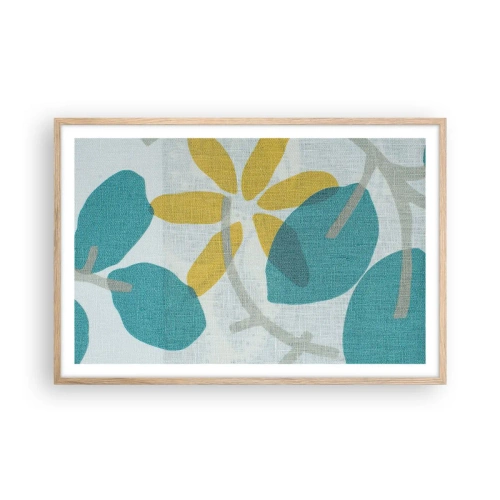 Plakat w ramie jasny dąb - Wśród lazurowych liści - 91x61 cm