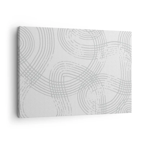 Obraz na płótnie - Subtelny wzór z przeplatającymi się liniami w jasnych odcieniach - 70x50cm - Nie ma prostej drogi - Nowoczesna dekoracja ścienna do salonu i sypialni ARTTOR