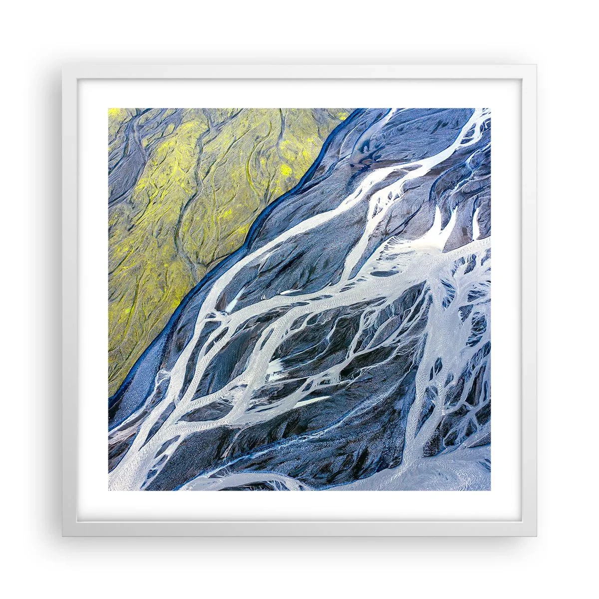 Plakat w białej ramie - Naskalne malowidła natury - 50x50 cm