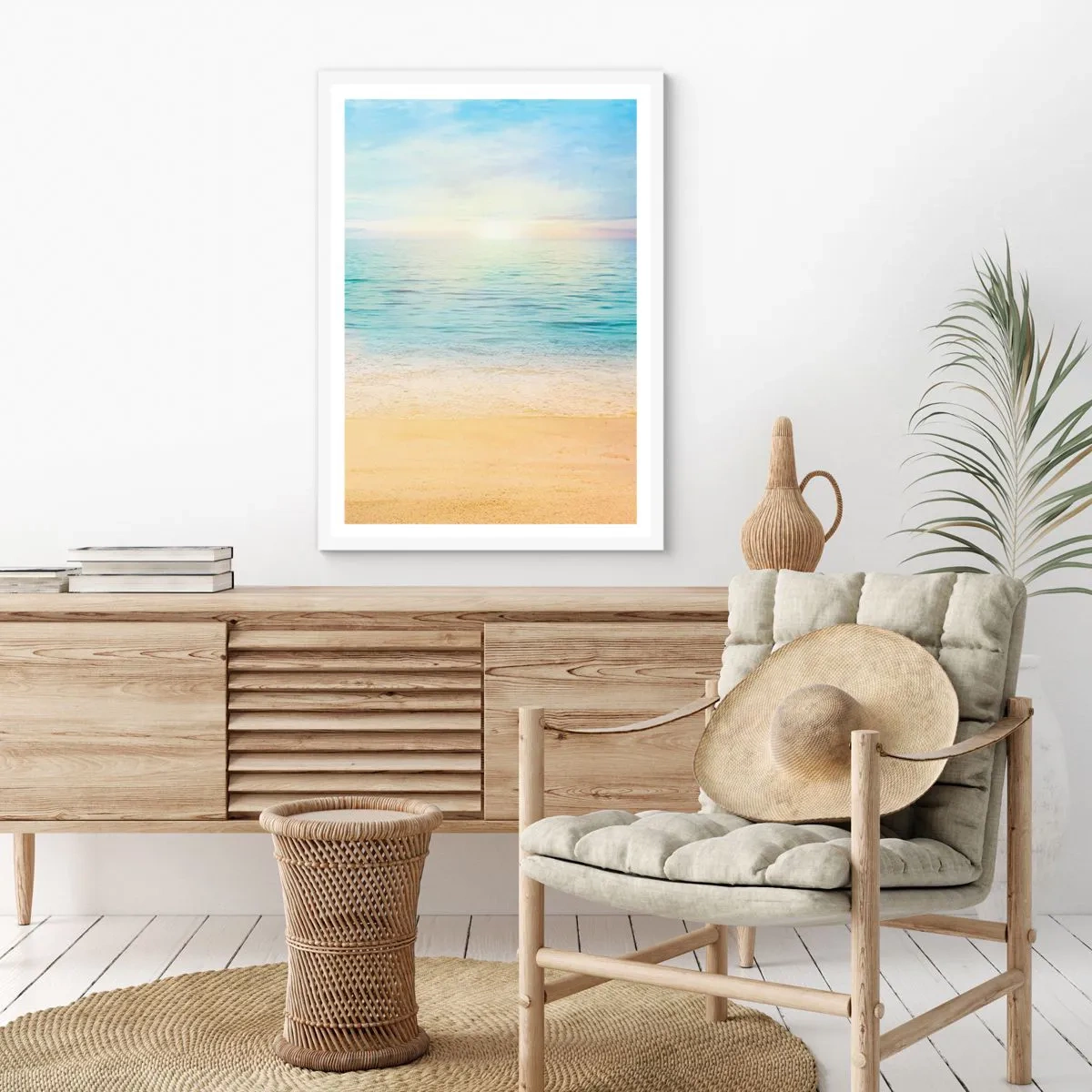 Plakat w białej ramie - Wielki błękit - 70x100 cm