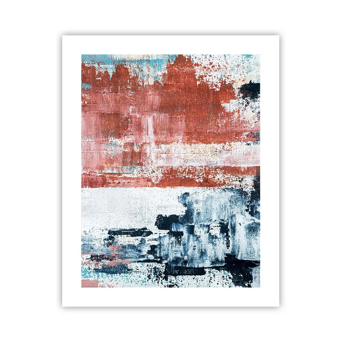 Plakat - Abstrakcyjne pół na pół - 40x50 cm