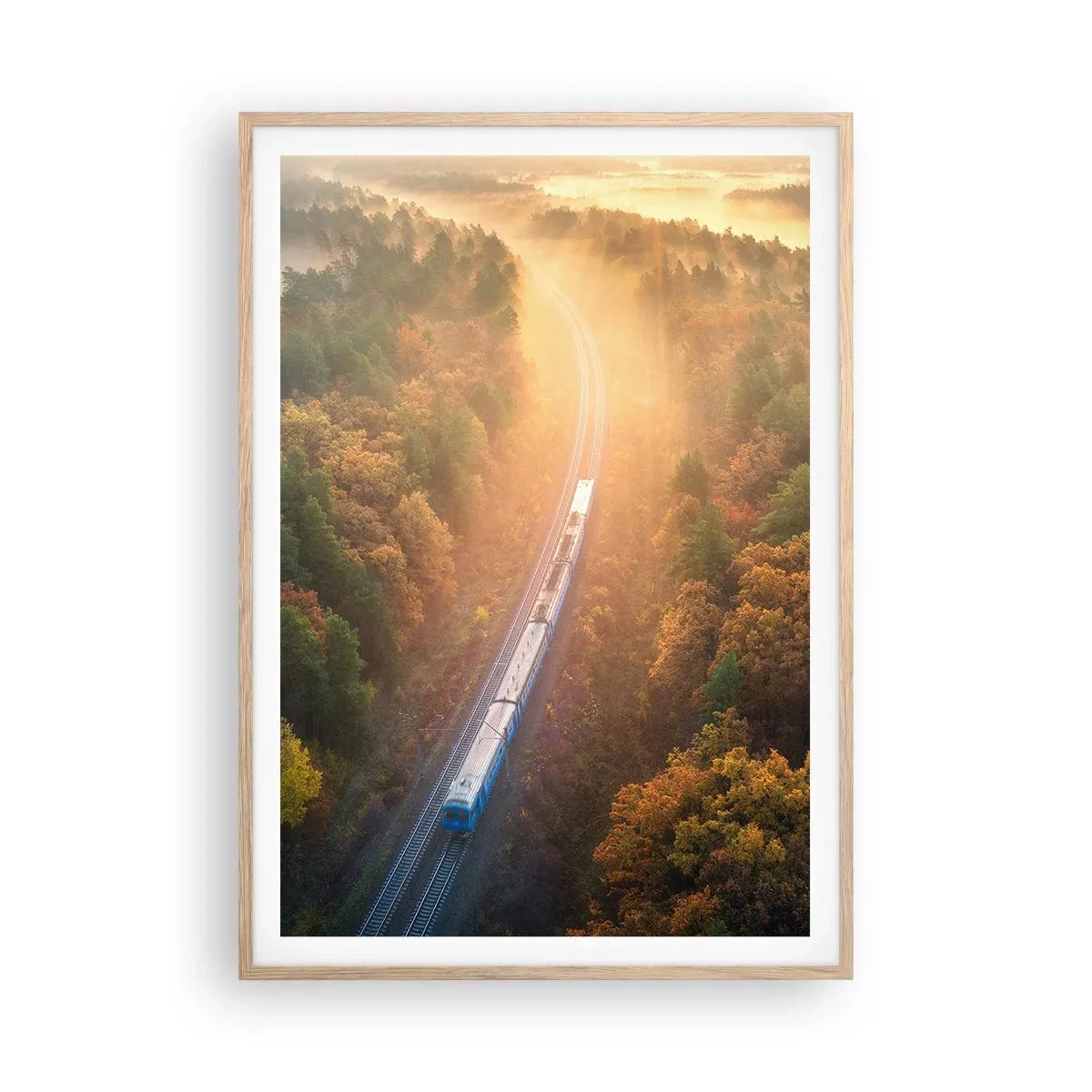 Plakat w ramie jasny dąb - Jesienna podróż - 70x100 cm