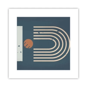 Plakat - Geometria na granacie - 30x30 cm