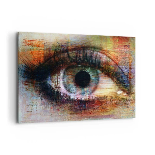 Obraz na płótnie - Artystyczne oko w wielobarwnej abstrakcji - 100x70cm - Można zajrzec w duszę - Nowoczesna dekoracja ścienna do salonu, kuchni i sypialni ARTTOR