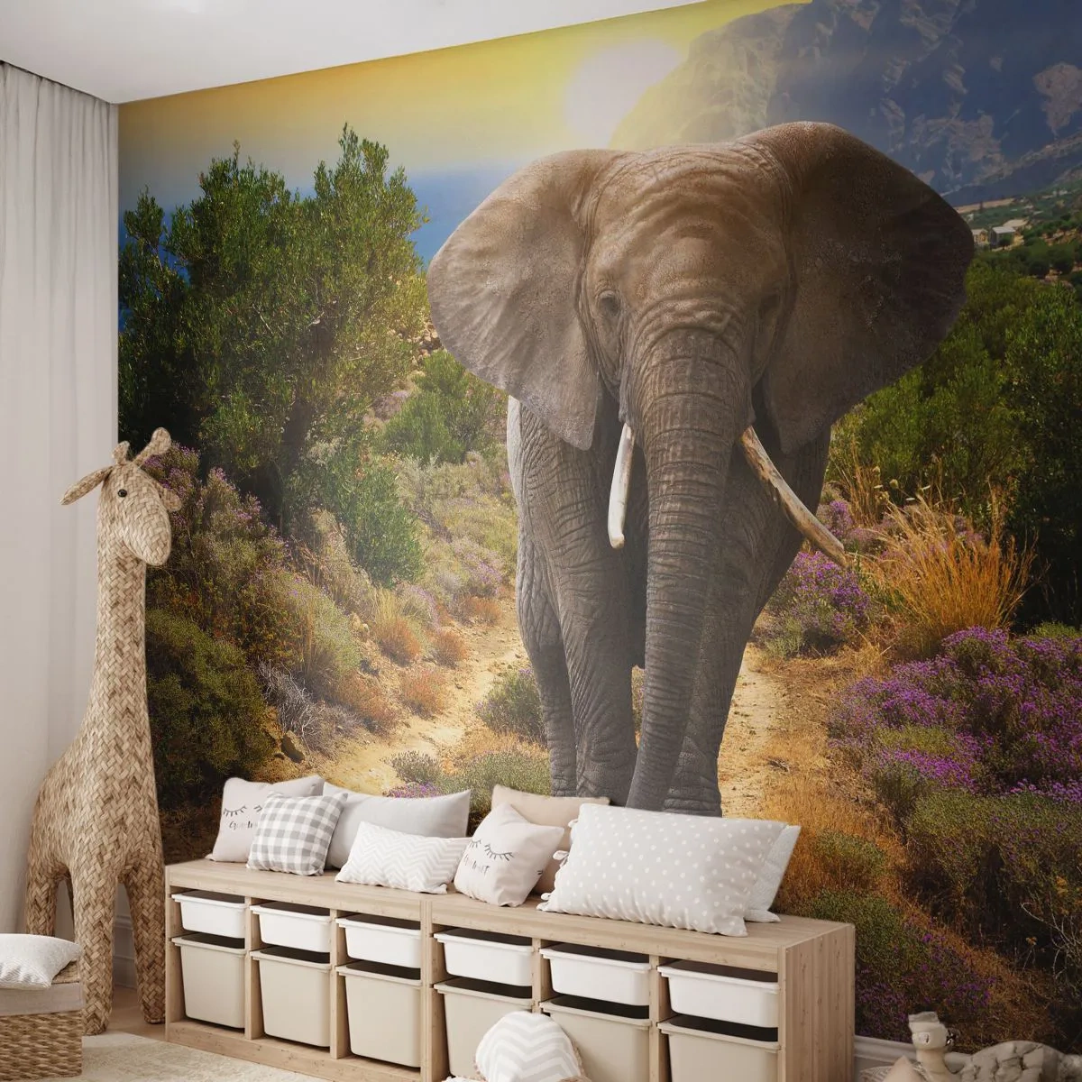 Fototapeta Standard Eco - Tak wyglądał Eden - Zwierzęta, Słoń, Safari - 250x175 cm