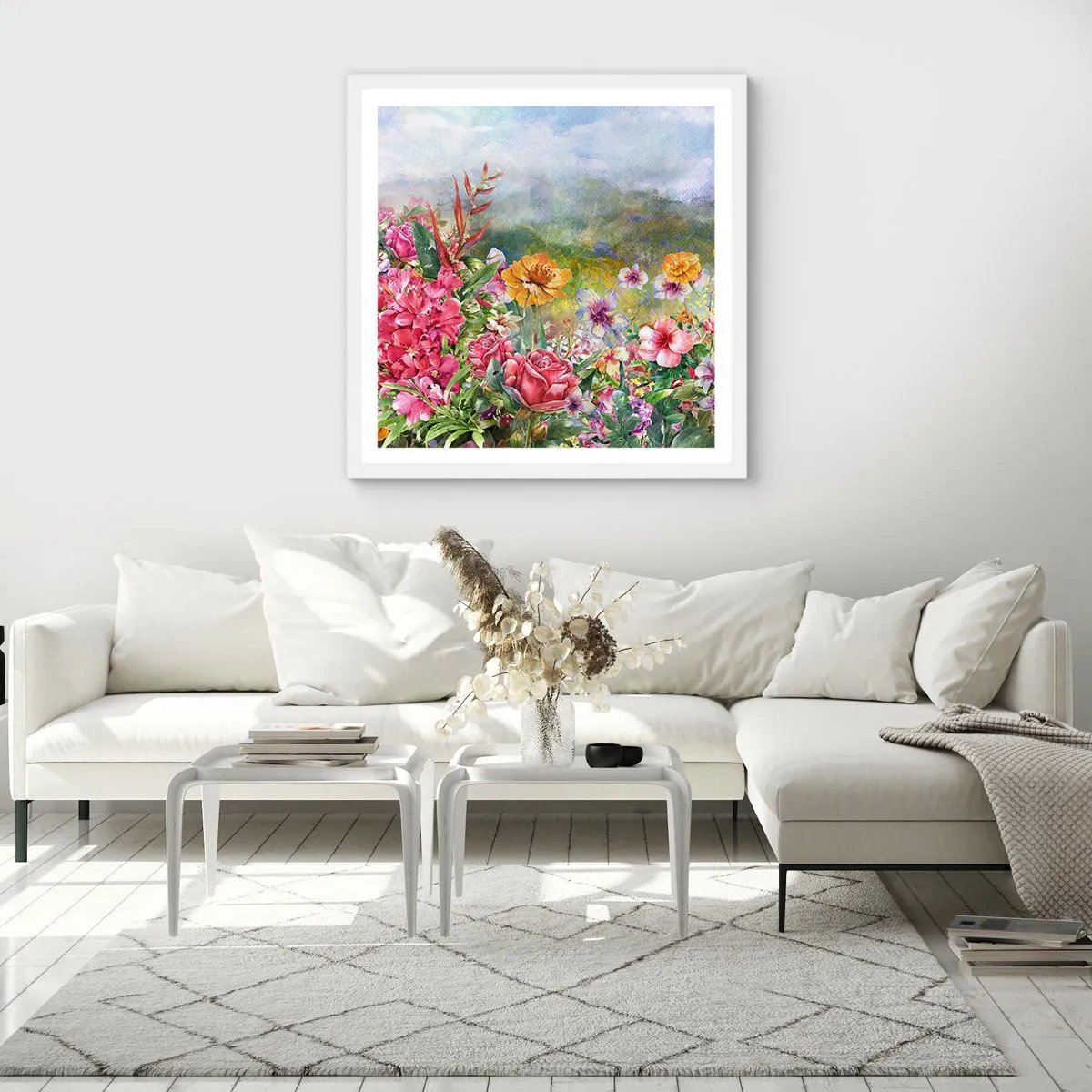 Plakat w białej ramie - Ogród, który oszalał - 40x40 cm