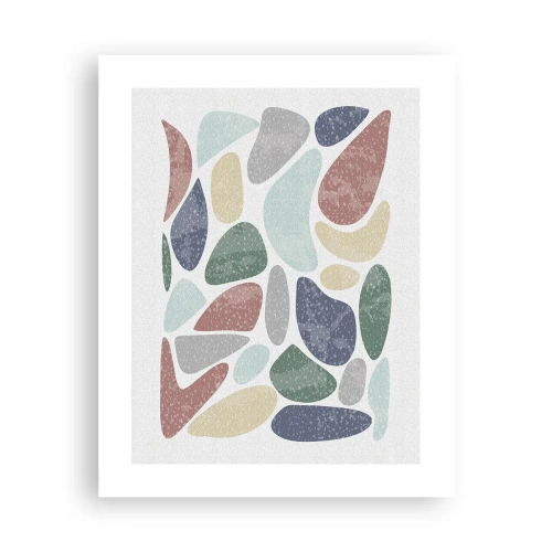 Plakat - Mozaika pudrowanych barw - 40x50 cm