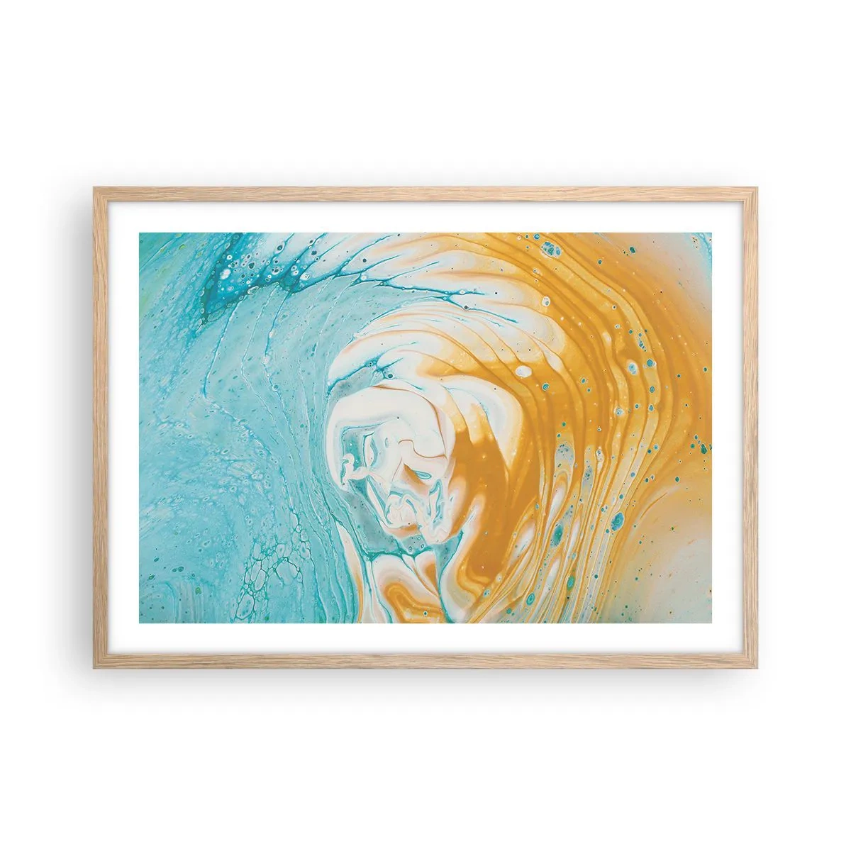 Plakat w ramie jasny dąb - Pastelowy wir - 70x50 cm