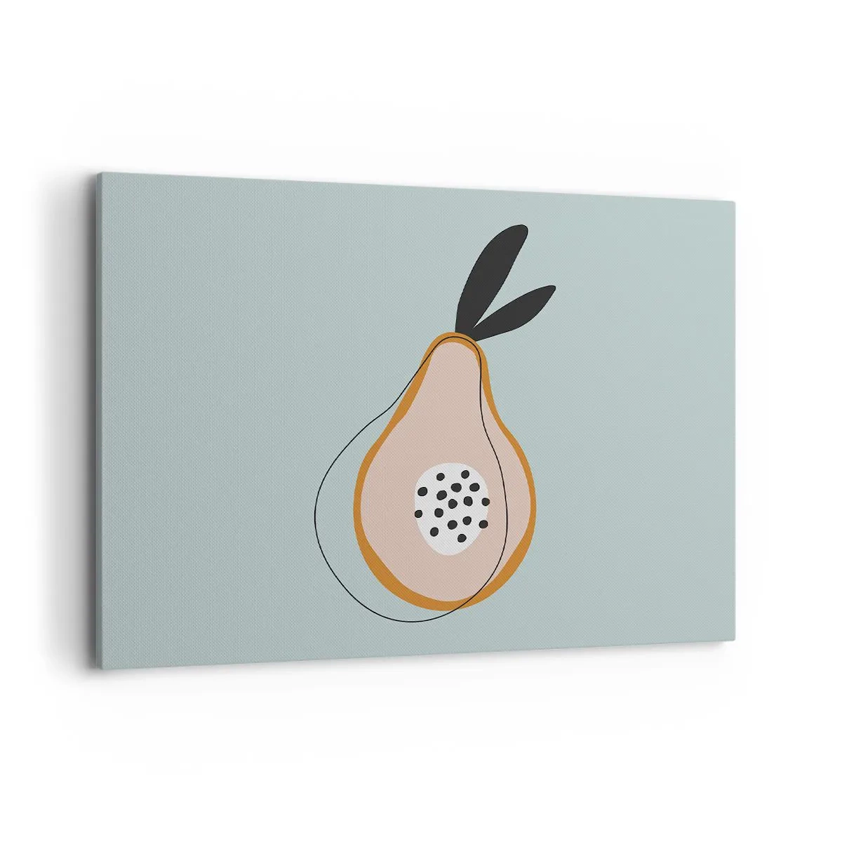 Obraz na płótnie - Abstrakcyjna gruszka na jasnym tle - 100x70cm - Przeniknąć w naturę rzeczy - Nowoczesna dekoracja ścienna do salonu, kuchni i sypialni ARTTOR