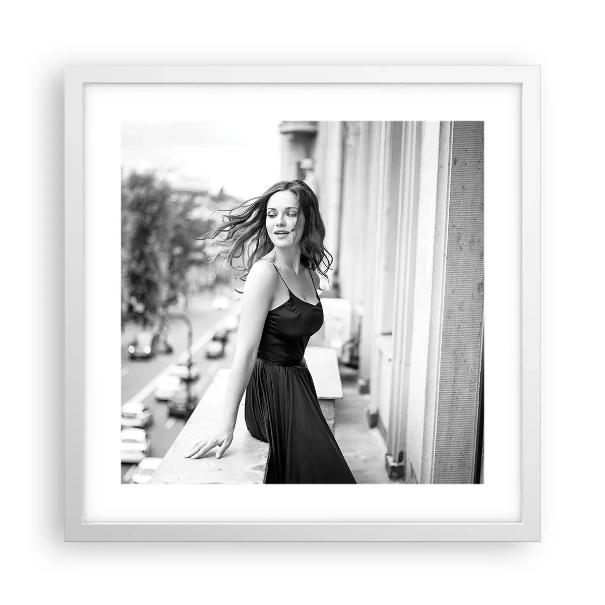 Plakat w białej ramie - Z pewnością paryżanka - 40x40 cm