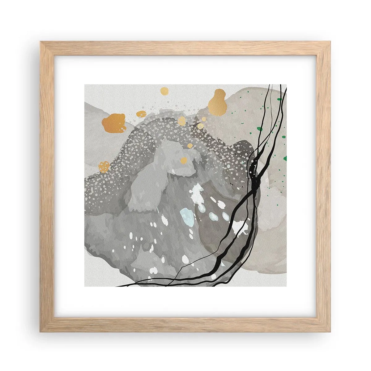 Plakat w ramie jasny dąb - Kompozycja organiczna - 30x30 cm