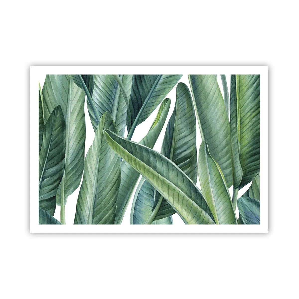 Plakat - Zielone liście w minimalistycznym, botanicznym stylu - 100x70cm - Zieleń sama w sobie - Nowoczesna dekoracja ścienna do salonu i sypialni ARTTOR