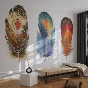 Fototapeta Premium Canvas - Rytuały, obrzędy, tajemnice - Pióro Ptaka, Ptak, Abstrakcja - 500x350 cm