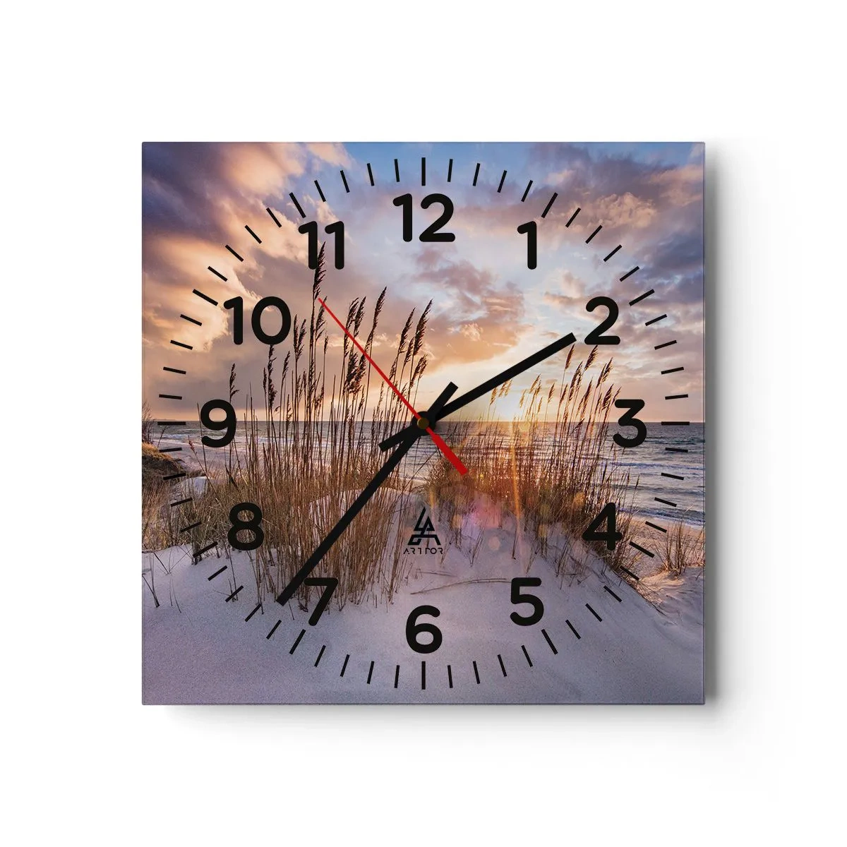 Zegar ścienny - Pożegnanie słońca i wiatru - 30x30 cm