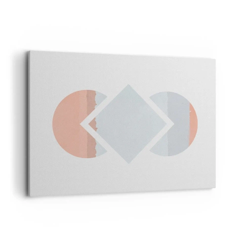 Obraz na płótnie - Minimalistyczny obraz z geometrycznymi kształtami - 100x70cm - Sytuacja jest jasna - Nowoczesna dekoracja ścienna do salonu, kuchni i sypialni ARTTOR